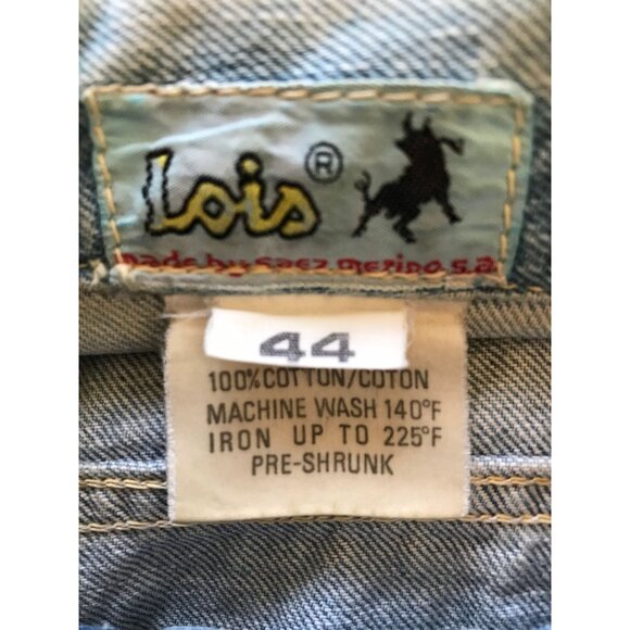 Vtg 1970's Lois Denim Jean Jacket Size S Made In Valencia Spain Bull Logo Size 4 - Picture 2 of 10